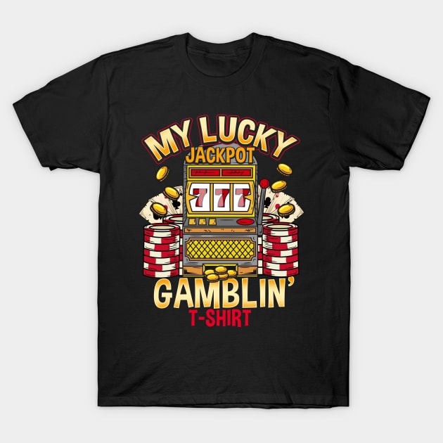 Vintage Slot Machine print Poker Casino Gambling T-Shirt by biNutz